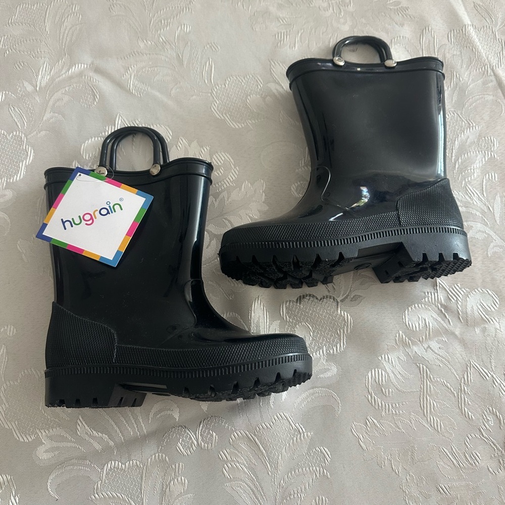 Kids Black Rain Boots